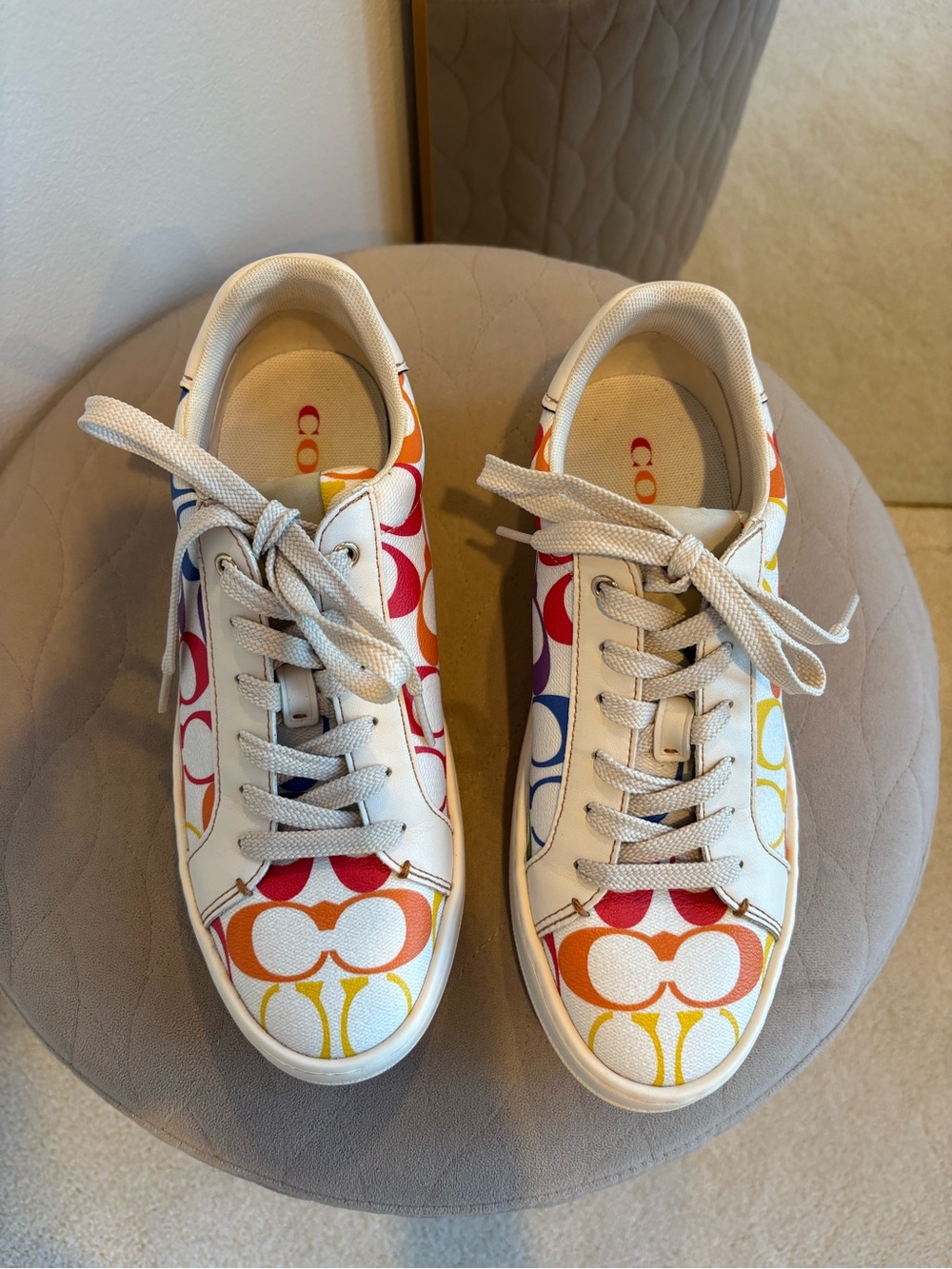 Coach Multicolor Signature C Low-Top Sneakers in White 🌈 - Picture 3 of 10